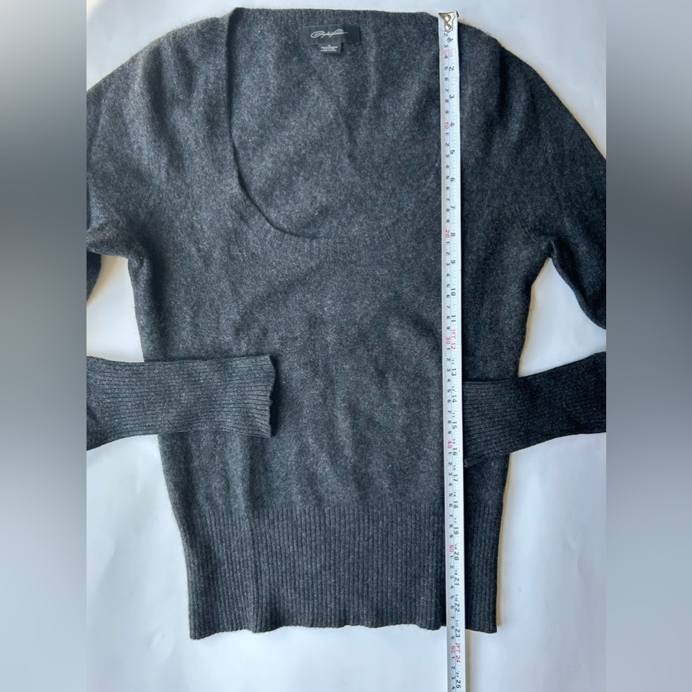 christopher Fischer 100% cashmere sweater grey scoop round neck - Picture 6 of 7